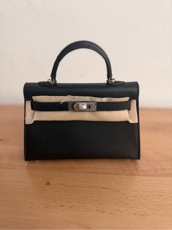 H Handbags - Mini Kelly II 20 PHW noir black Epsom sellier classic